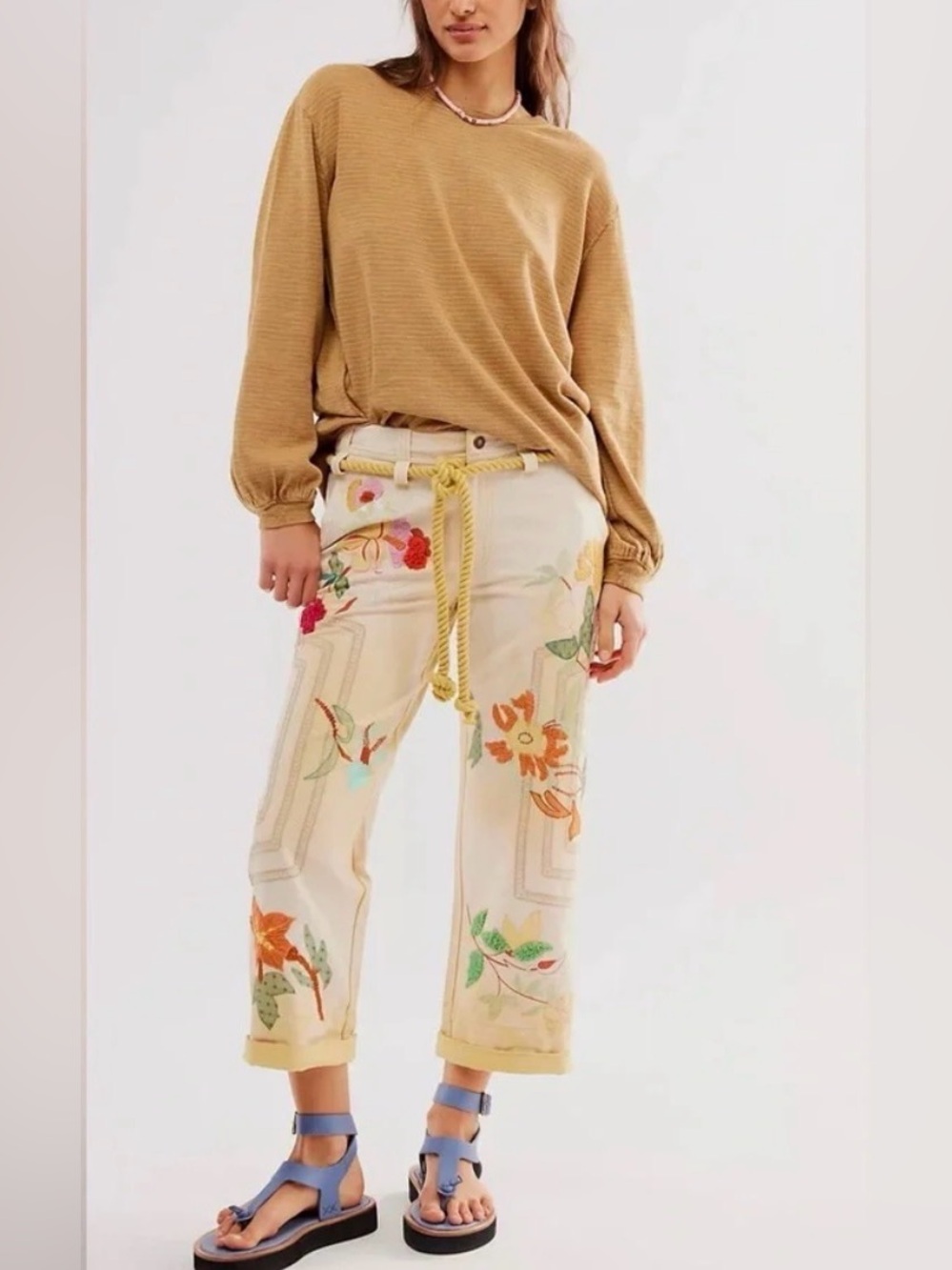 We The Free Electric Sands Embroidered Pants, NWT